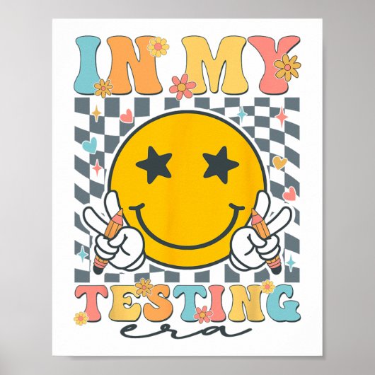 My Testera Funny Groovy Test Day Teacher Stude Poster (Vorne)