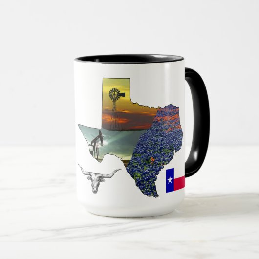 My Texas - Illustrated map outline - personalize Tasse (VorderseiteRechts)