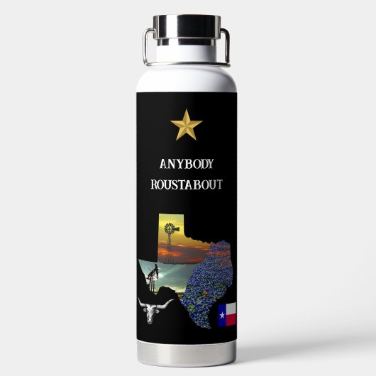 My Texas - Illustrated map outline - personalize Trinkflasche (Rückseite)