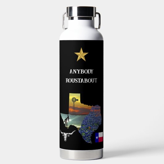 My Texas - Illustrated map outline - personalize Trinkflasche (Vorderseite)