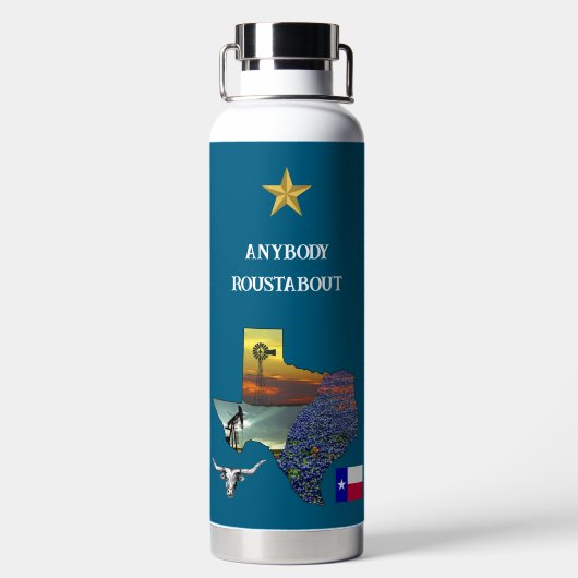 My Texas - Illustrated map outline - personalize Trinkflasche (Rückseite)