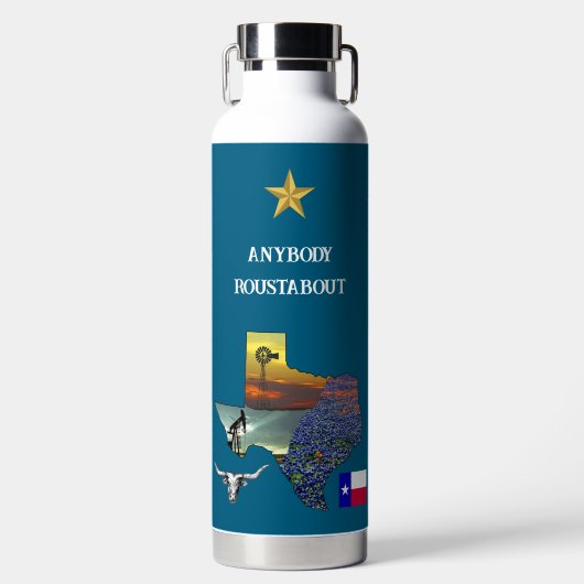 My Texas - Illustrated map outline - personalize Trinkflasche (Vorderseite)