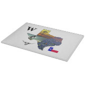 My Texas - map outline-steer-derrick-windmill Schneidebrett (Ecke)