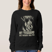 My Therapist He Wags His Tail Airedale Terrier Sweatshirt (Vorderseite)
