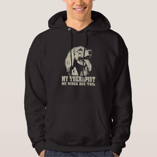 My Therapist He Wags His Tail Irish Setter Hoodie (Vorderseite)