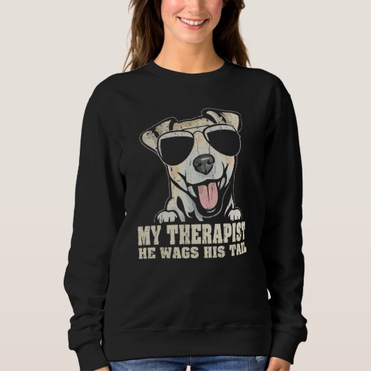 My Therapist He Wags His Tail Jack Russell Terrier Sweatshirt (Vorderseite)