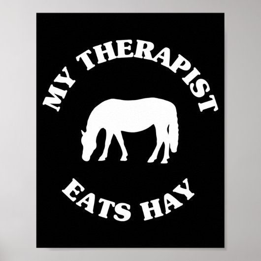My Therast Eats Hay Funny Horse Lover Saying Poster (Vorne)