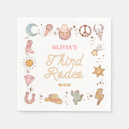 My Third Rodeo Disco Cowgirl 3. Geburtstags-Party Serviette