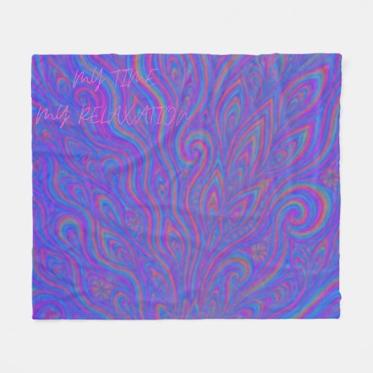 My Time, My Relaxation - Psychedelic Throw Blanke Fleecedecke (Vorderseite (Horizontal))