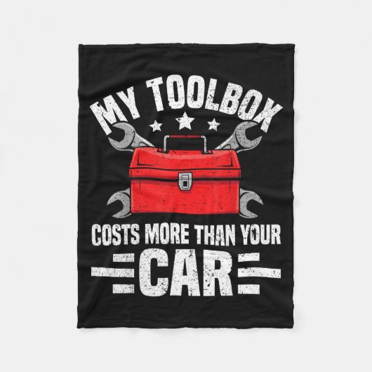 My Toolbox Costs More Than Your Car Funny Auto Mec Fleecedecke (Vorderseite)