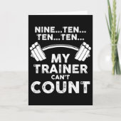 My Trainer Can't Count Funny Gym Workout Long Slee Karte (Vorderseite)