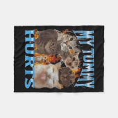 My Tummy Hurts Funny Cat Meme Bootleg Graphic Fleecedecke (Vorderseite (Horizontal))