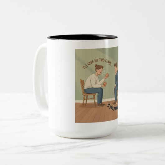 My Two Cents Zweifarbige Tasse (Vorderseite Links)