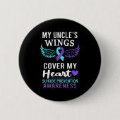 My Uncle's Wings Cover Heart Suicide Awareness Rib Button (Vorderseite)