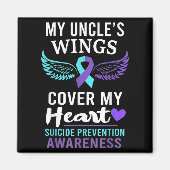 My Uncle's Wings Cover Heart Suicide Awareness Rib Magnet (Vorne)