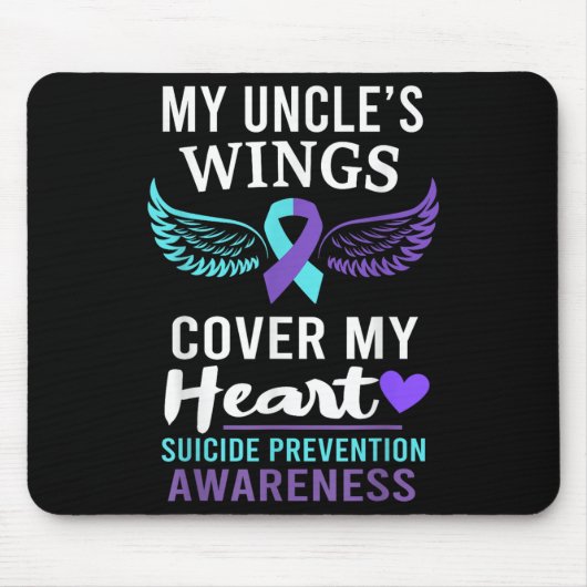 My Uncle's Wings Cover Heart Suicide Awareness Rib Mousepad (Vorne)