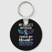 My Uncle's Wings Cover Heart Suicide Awareness Rib Schlüsselanhänger (Vorderseite)