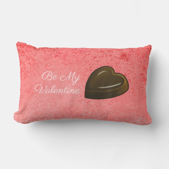 My Valentine Chocolate Heart Lendenkissen (Vorderseite)