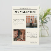 My Valentine Customizable Newspaper Photos Card Einladung (Stehend Vorderseite)