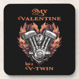 My Valentine has a V-Twin, Biker Getränkeuntersetzer