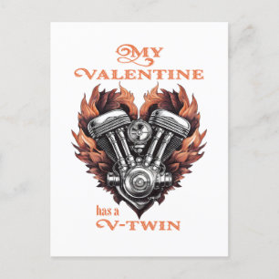 My Valentine has a V-Twin, Biker style Feiertagspostkarte