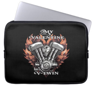 My Valentine has a V-Twin, Biker style Laptopschutzhülle