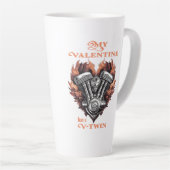 My Valentine has a V-Twin, Biker style Milchtasse (Rechte Ecke)