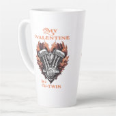 My Valentine has a V-Twin, Biker style Milchtasse (Linke Ecke)