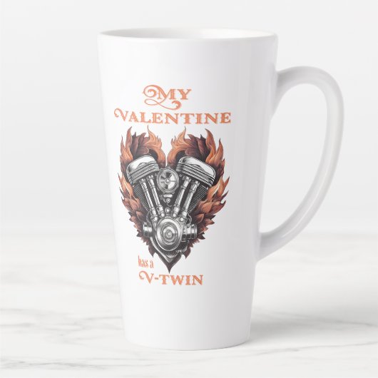 My Valentine has a V-Twin, Biker style Milchtasse (Rechts)
