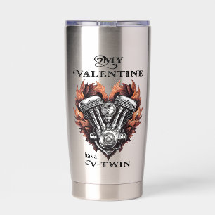 My Valentine has a V-Twin, Biker style Thermobecher