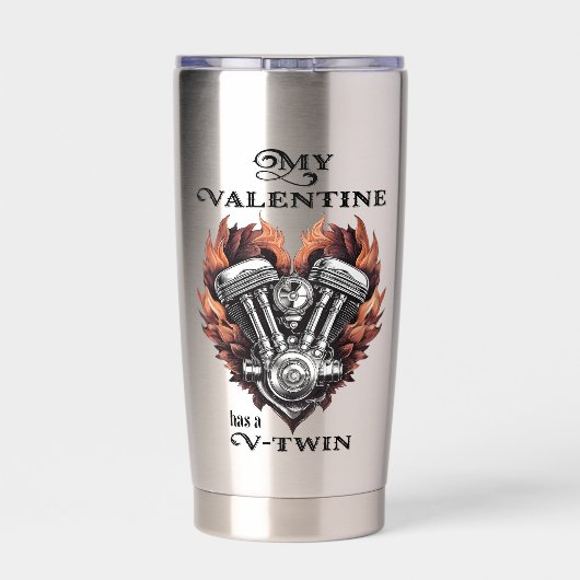 My Valentine has a V-Twin, Biker style Thermobecher (Rückseite)