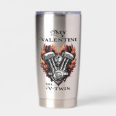 My Valentine has a V-Twin, Biker style Thermobecher (Vorderseite)