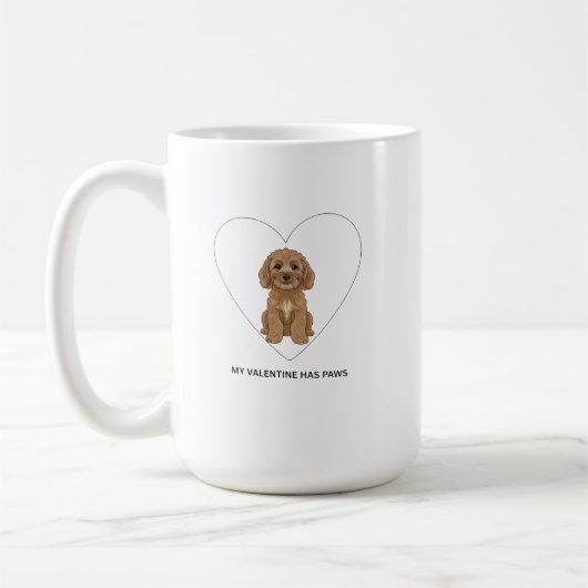 My Valentine Has Paws Cockapoo Dog Lover Kaffeetasse (Links)