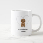 My Valentine Has Paws Cockapoo Personalise Jumbo-Tasse (Rechts)