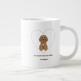 My Valentine Has Paws Cockapoo Personalise  Jumbo-Tasse