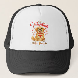 My Valentine Has Paws Dog Lover Cap Truckerkappe