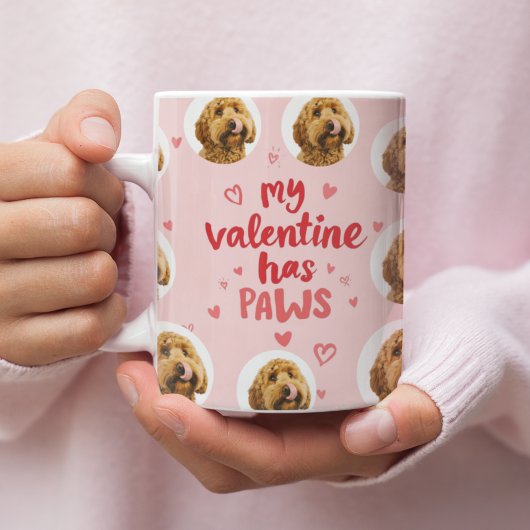 My Valentine Has Paws Personalized Dog Photo Kaffeetasse