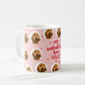 My Valentine Has Paws Personalized Dog Photo Kaffeetasse (Vorderseite Links)