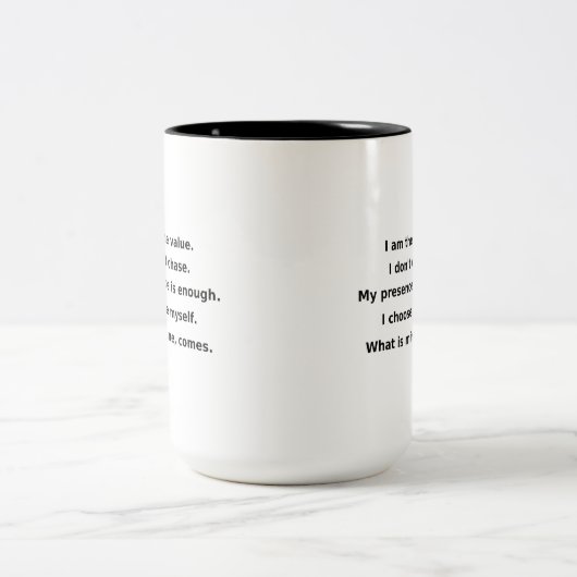 My Value Isn’t Negotiable | Power Self-Love Mug Zweifarbige Tasse (Mittel)