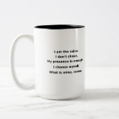 My Value Isn’t Negotiable | Power Self-Love Mug Zweifarbige Tasse (Links)