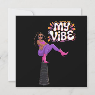My Vibe - Funky Viral Challenge Black Woman Design Einladung