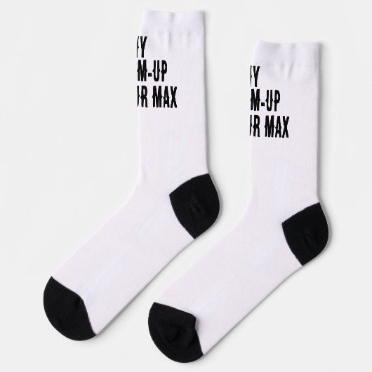 My warm-up is your max Funny Gym Socken (Linkes Detail)