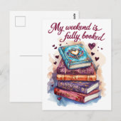 My weekend is fully booked postkarte (Vorne/Hinten)