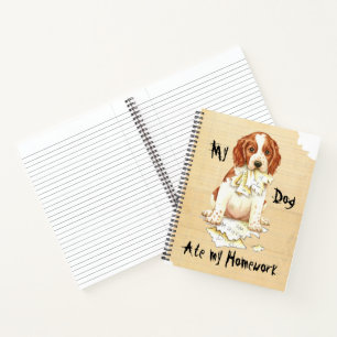 My Welsh Springer Spanel Ate meine Hausaufgaben Notizbuch