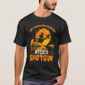 My Wheaten Terrier Dog Rides Shotgun Hexe Hallowe T-Shirt (Vorderseite)