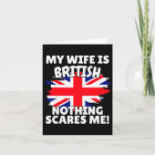 My Wife Is British Funny Great Britain Flag Gift F Karte (Vorderseite)