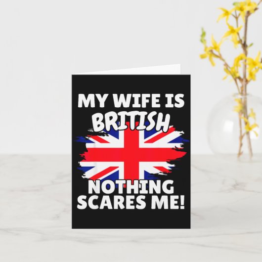 My Wife Is British Funny Great Britain Flag Gift F Karte (Gelbe Blume)