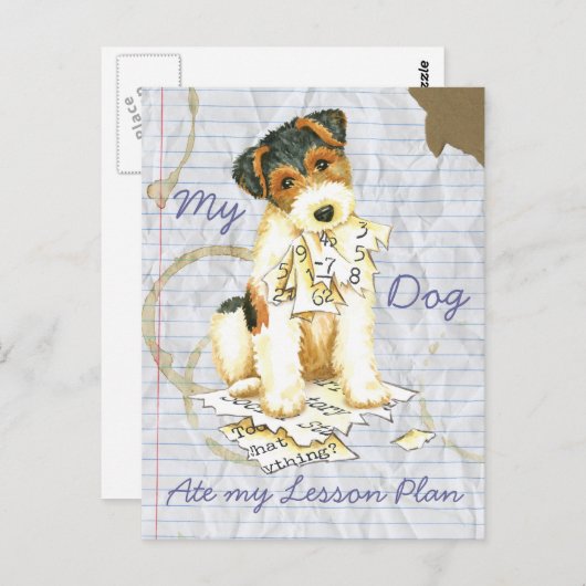My Wire Fox Terrier Ate Mein Lektionsplan Postkarte (Vorne/Hinten)