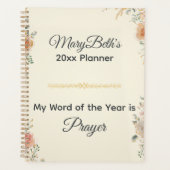 My Word Of The Year Is Prayer Floral Planer (Vorderseite)