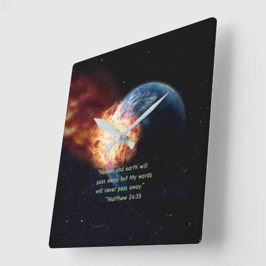 "My Words" Quadratische Wanduhr (Winkel)